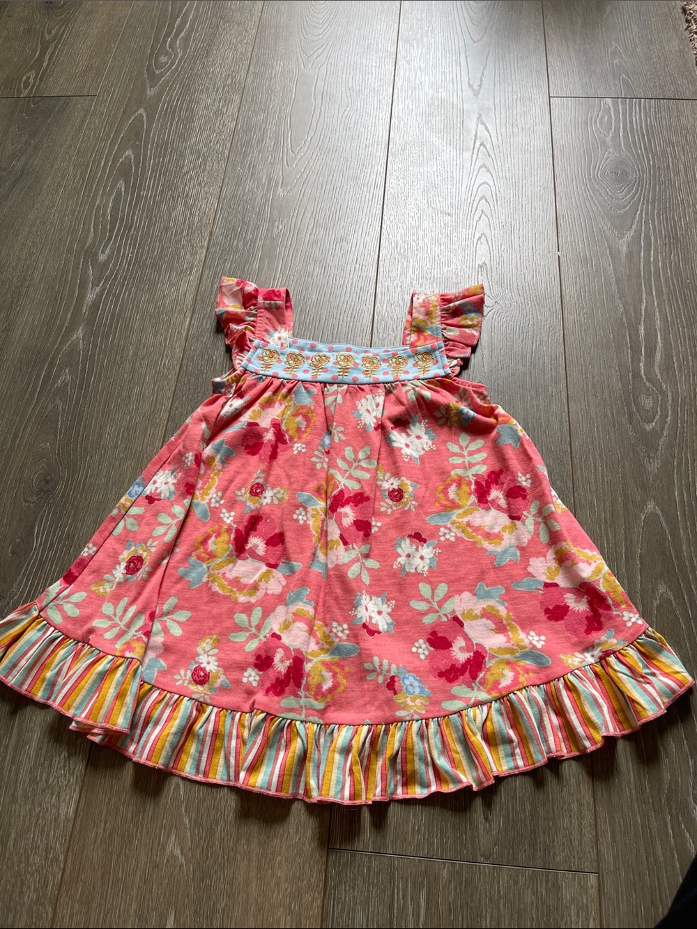 Matilda Jane Coral Floral Ruffle Summer Dress
